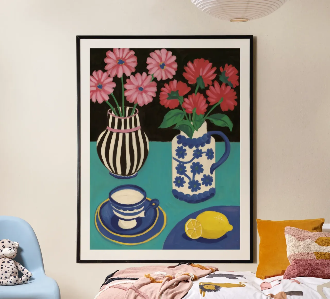 Duetto di tè al limone poster con telaio in alluminio da Fable Tempa