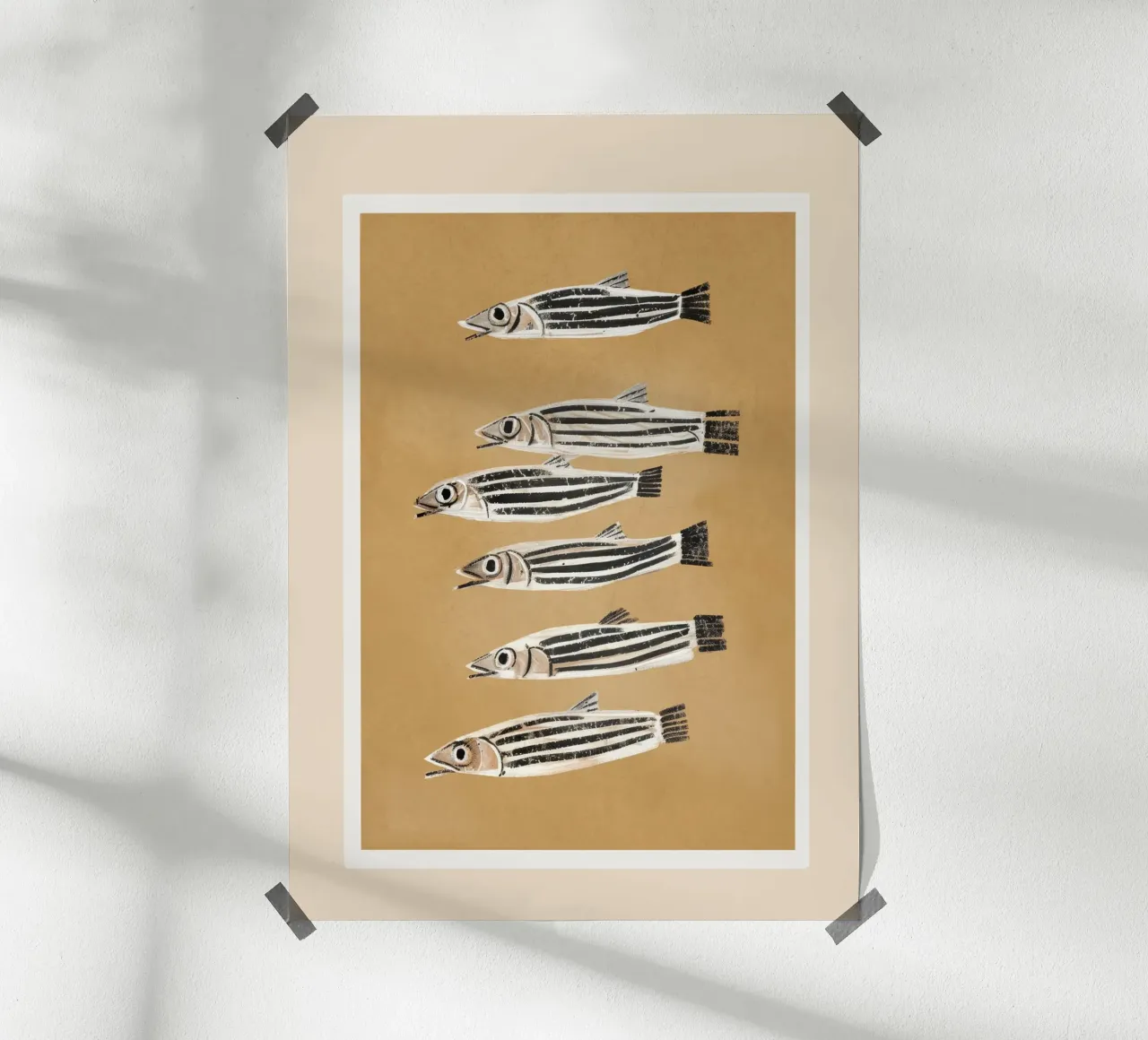 Minimal Fish Study poster con telaio in plastica da cityart