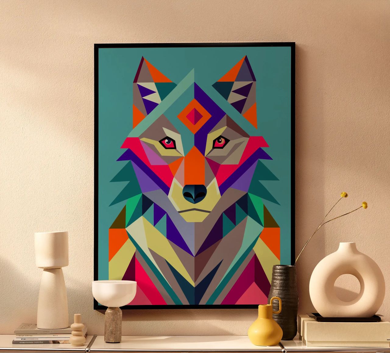 Wolfsgeometrie-Illustration Poster von nemaro