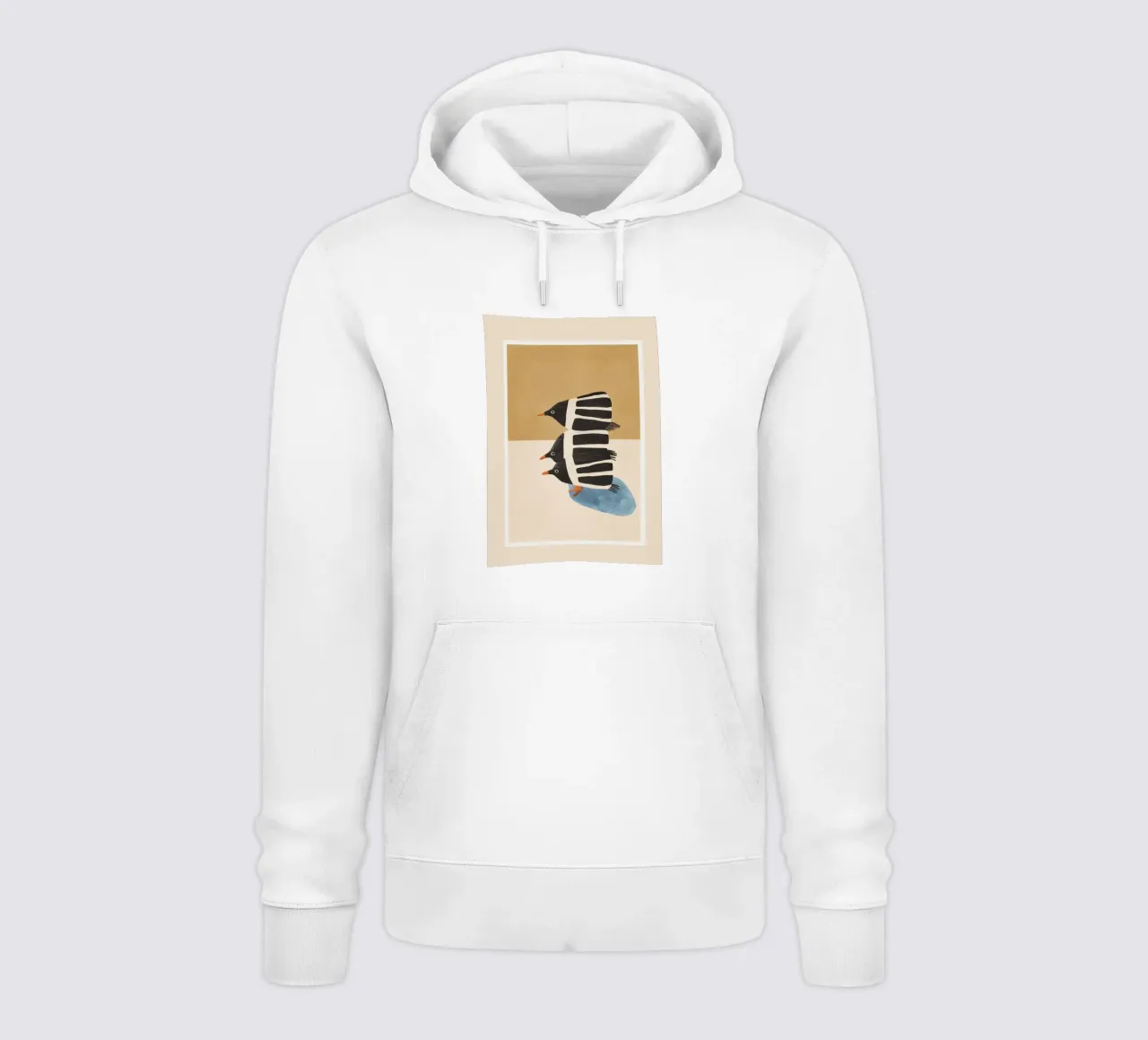 Minimal Penguin Stack felpa con cappuccio da cityart