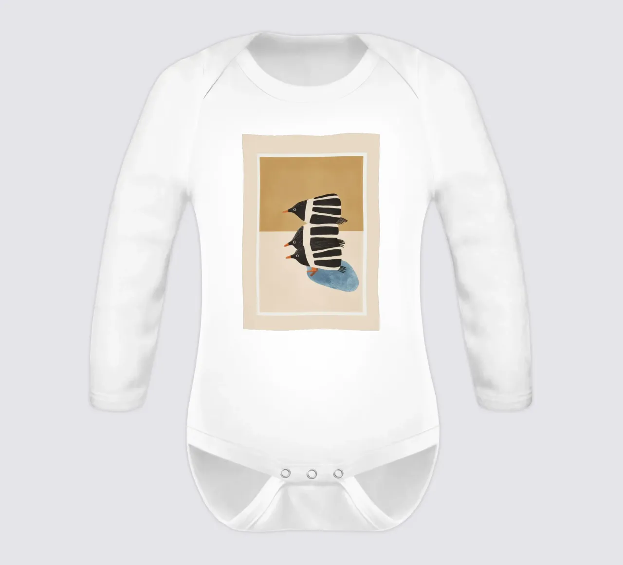 Minimal Penguin Stack body neonato maniche lunghe da cityart