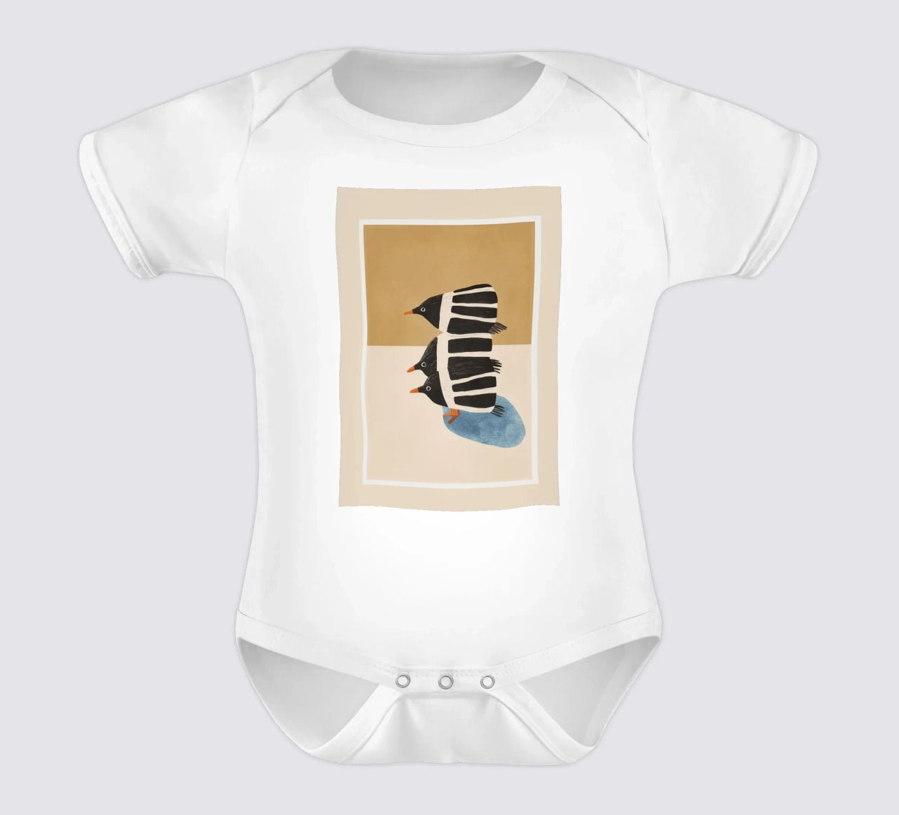Minimal Penguin Stack body neonato maniche corte da cityart