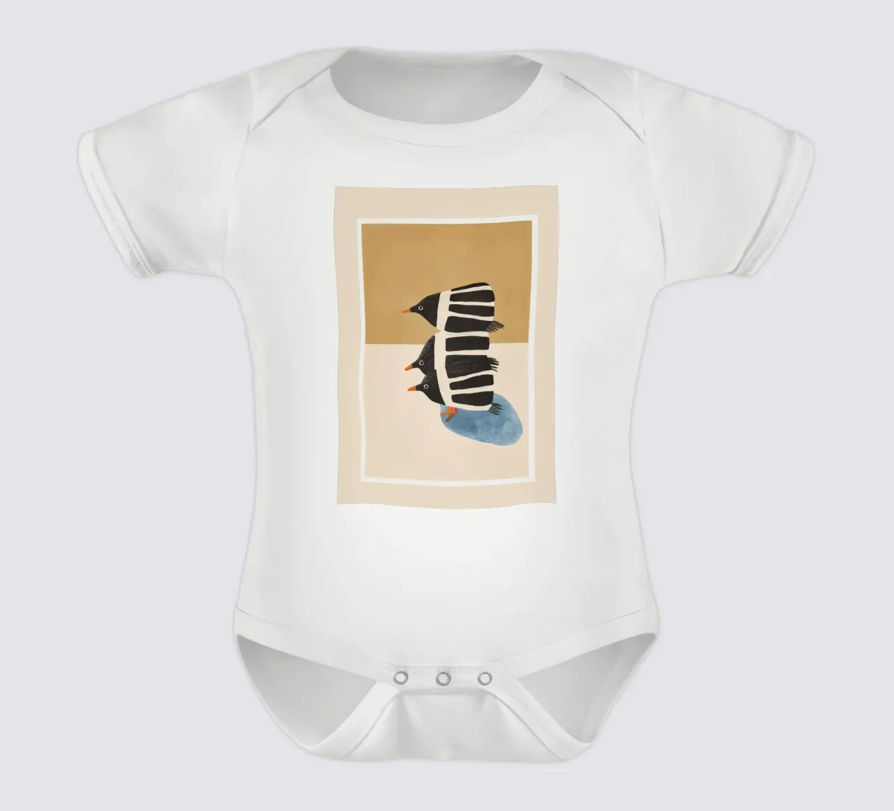 Minimal Penguin Stack body neonato maniche corte da cityart