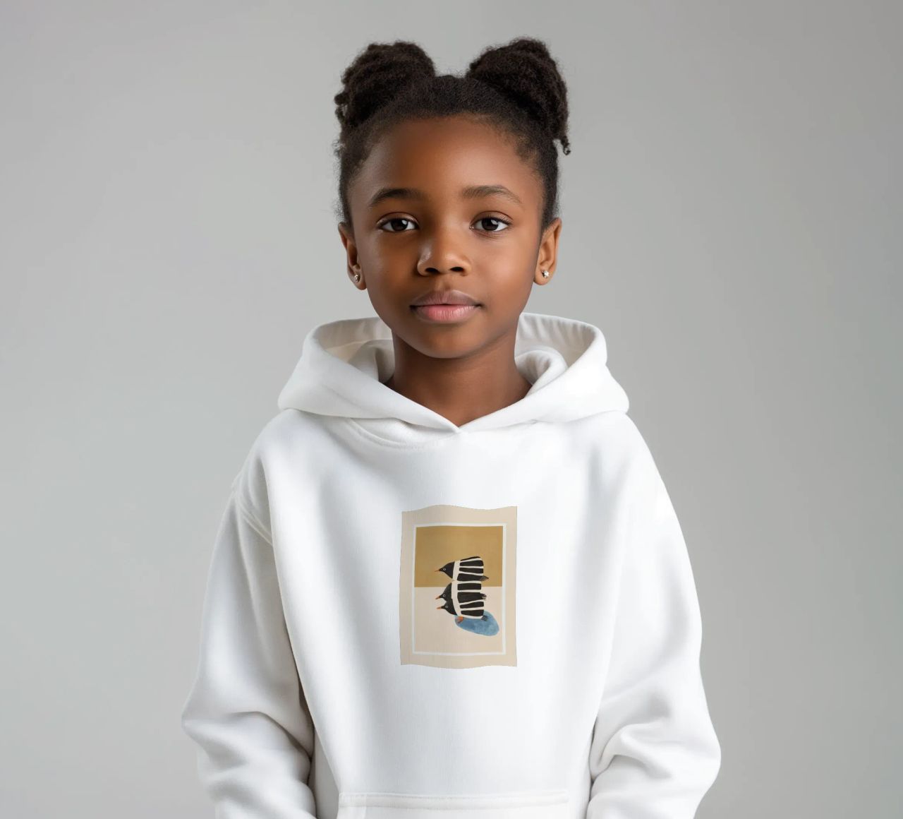 Minimal Penguin Stack felpa bambino con cappuccio da cityart