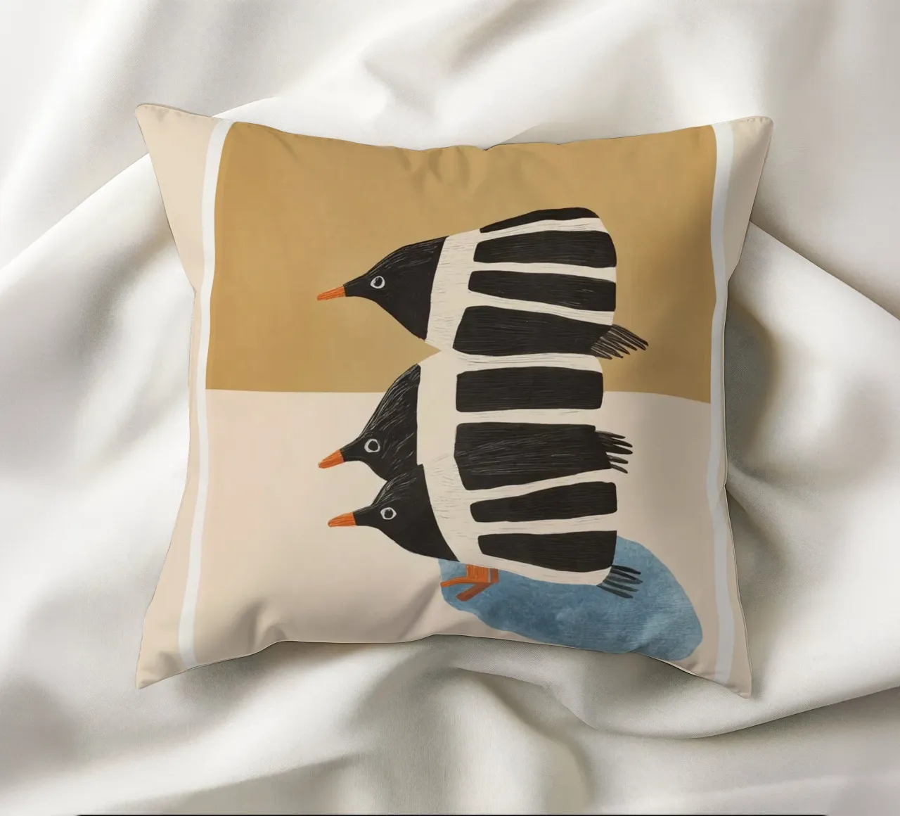 Minimal Penguin Stack cuscino da cityart