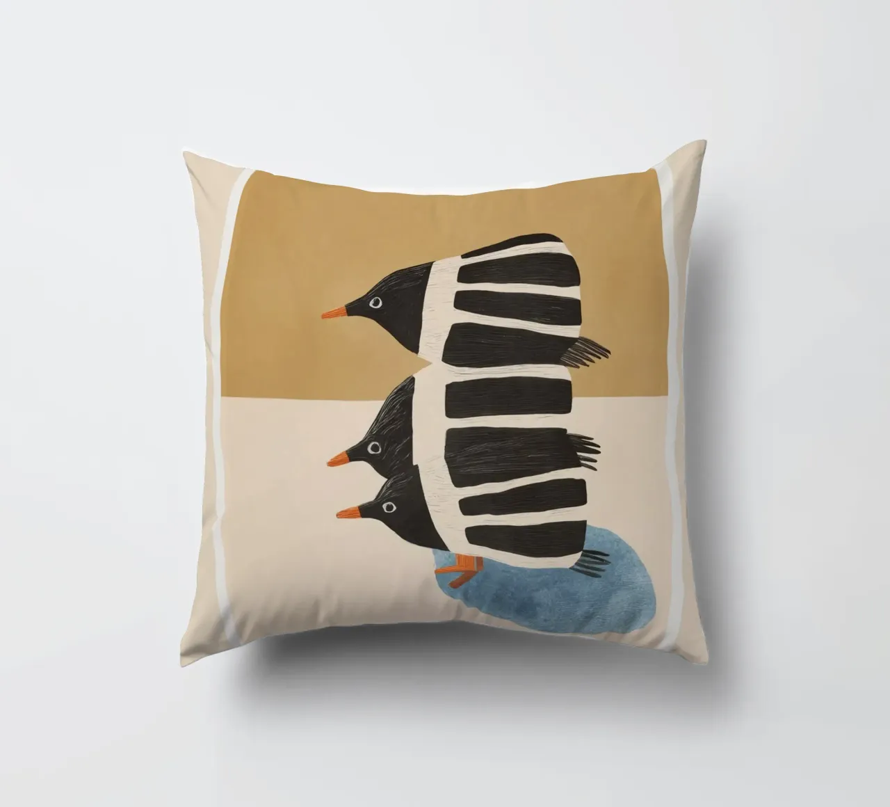 Minimal Penguin Stack cuscino da cityart