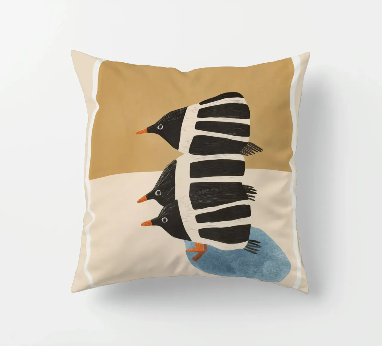 Minimal Penguin Stack cuscino da cityart
