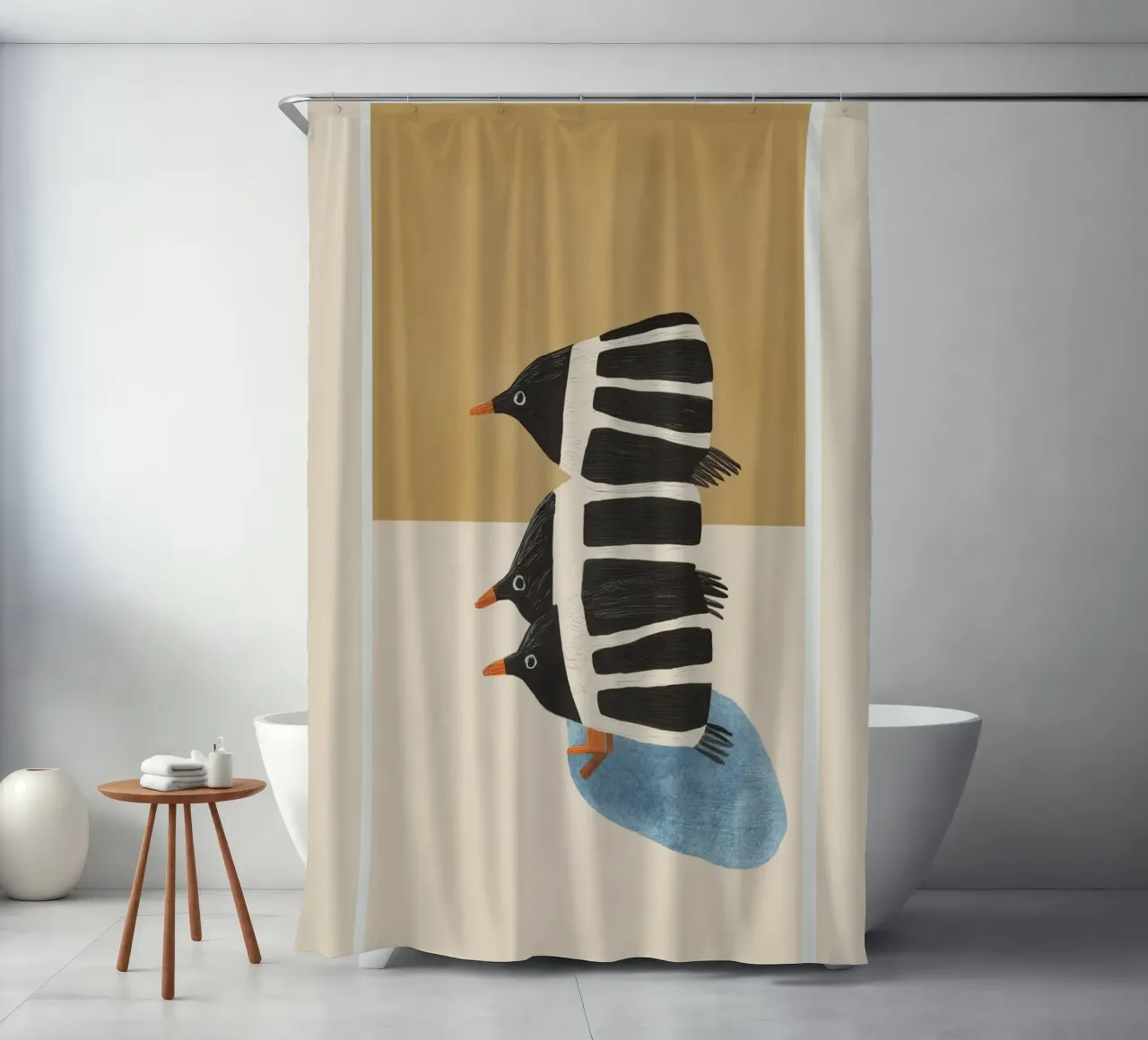 Minimal Penguin Stack tenda da doccia da cityart