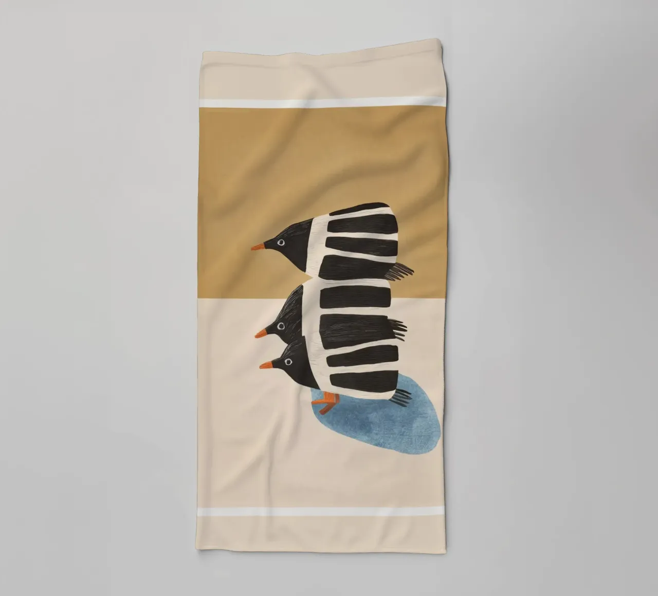 Minimal Penguin Stack towel by cityart