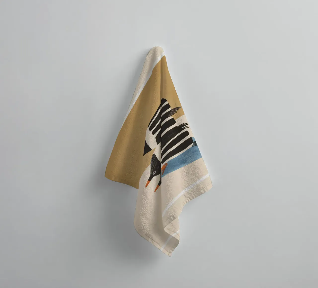 Minimal Penguin Stack towel by cityart