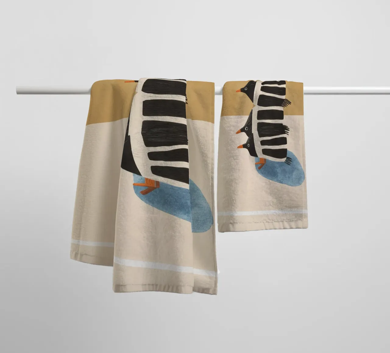 Minimal Penguin Stack towel by cityart