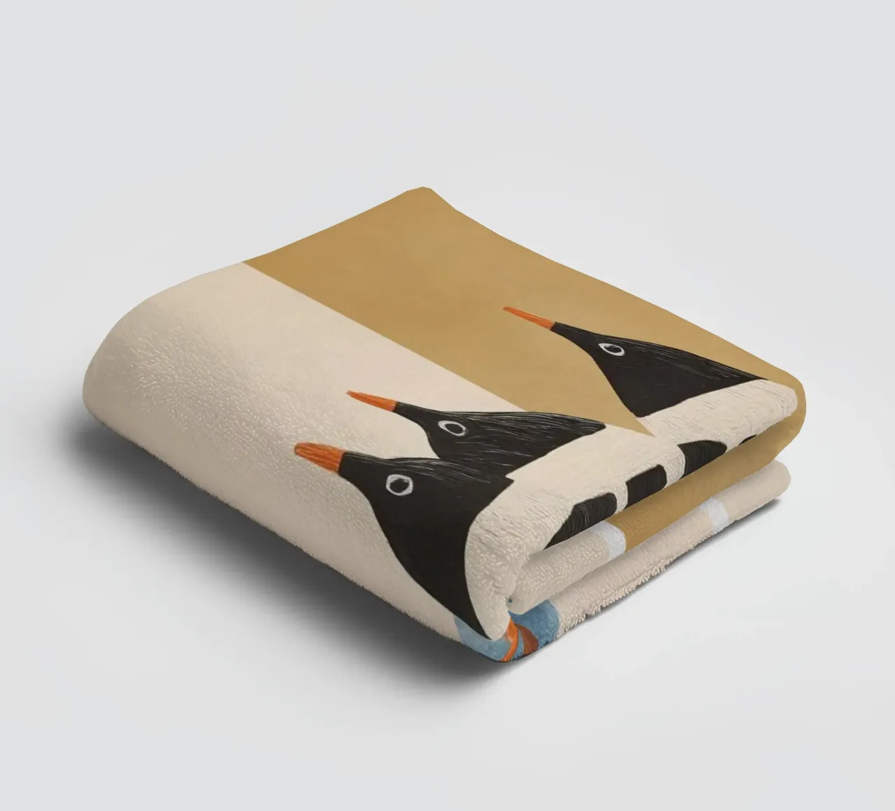 Minimal Penguin Stack towel by cityart