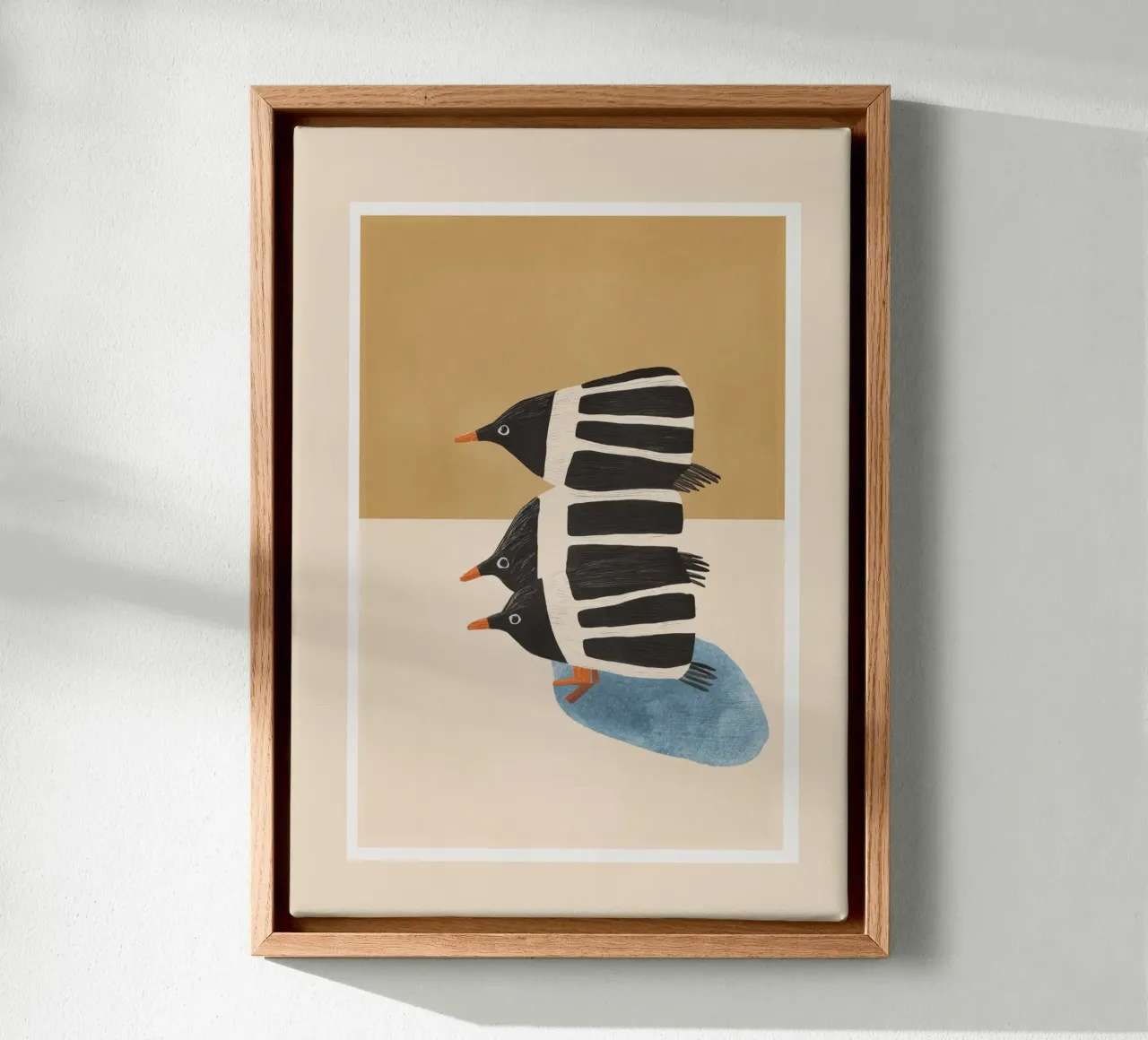 Minimal Penguin Stack Leinwand von cityart