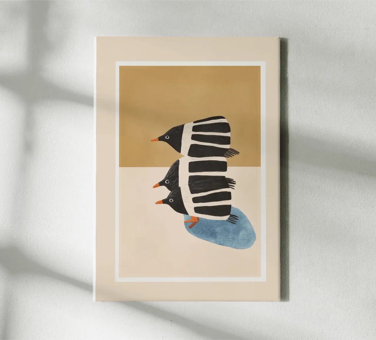 Minimal Penguin Stack Leinwand von cityart
