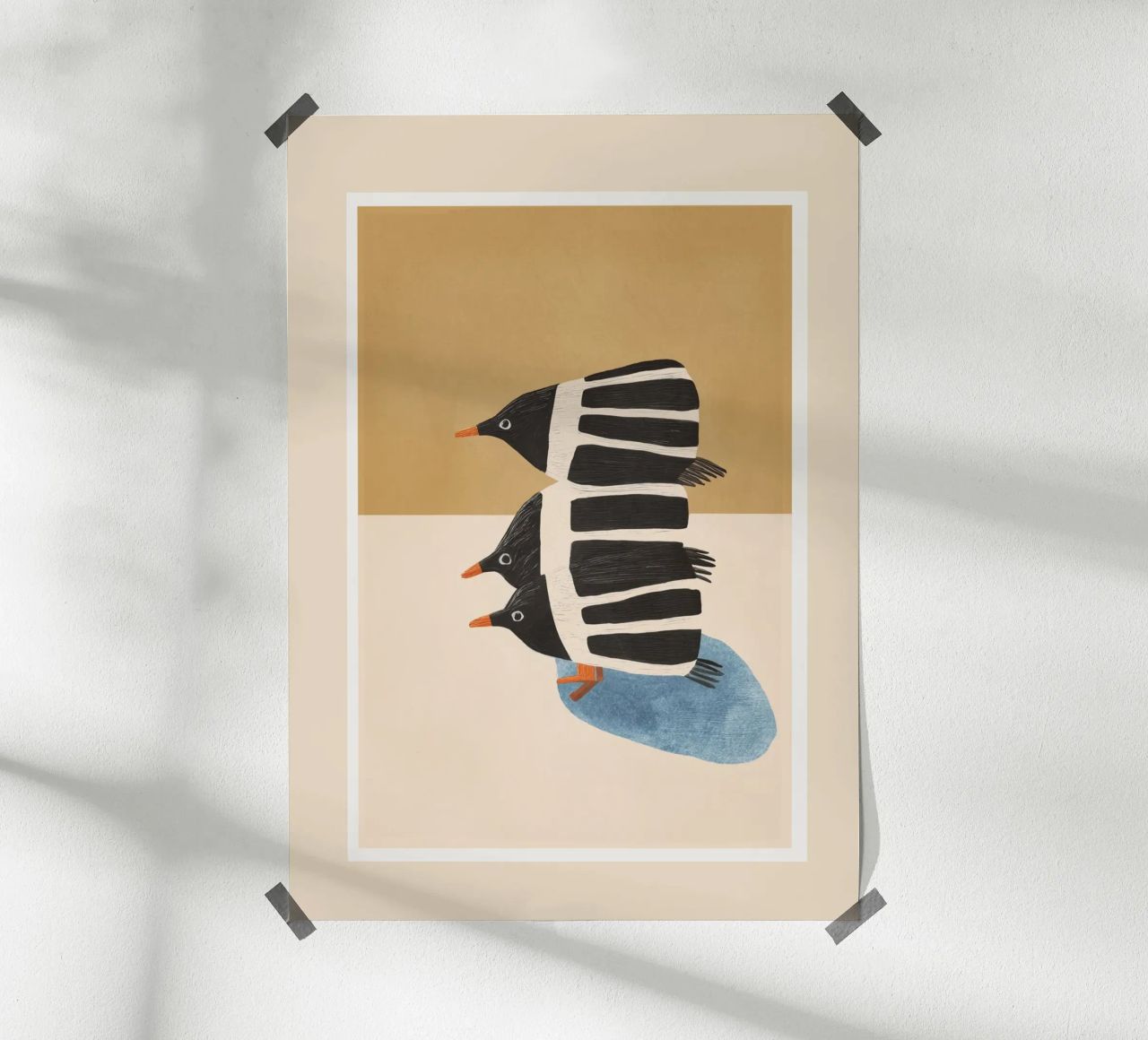 Minimal Penguin Stack poster by cityart