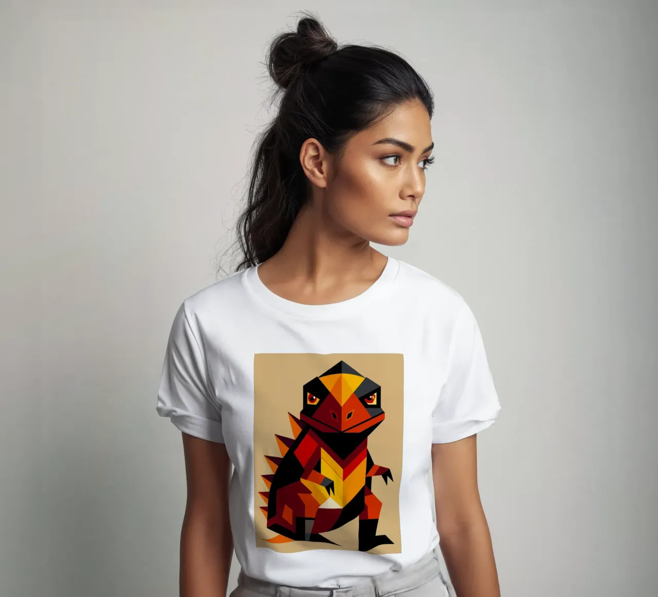 ilustrazione geometrica di komodo t-shirt da nemaro