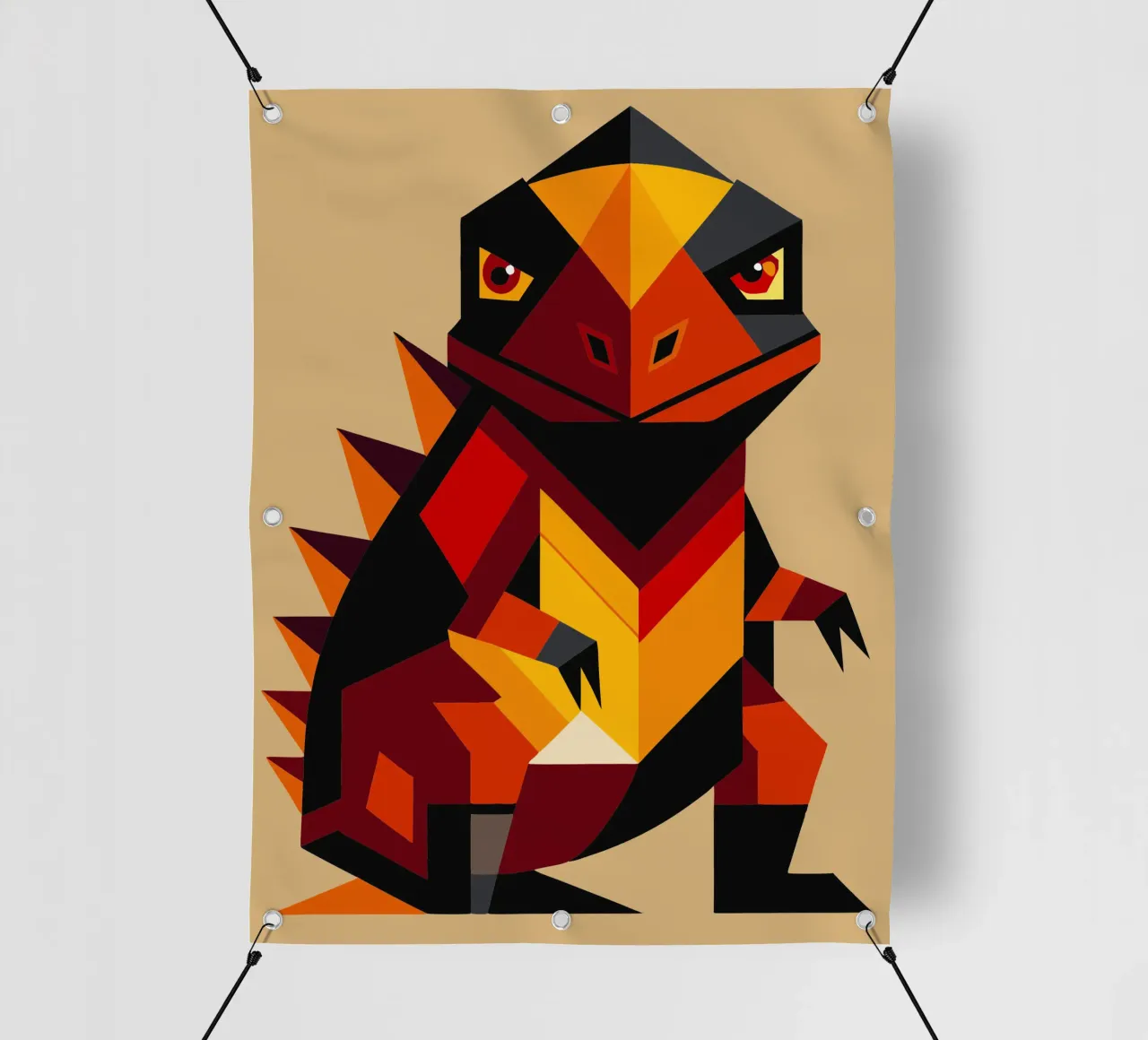 ilustrazione geometrica di komodo telo in pvc da nemaro