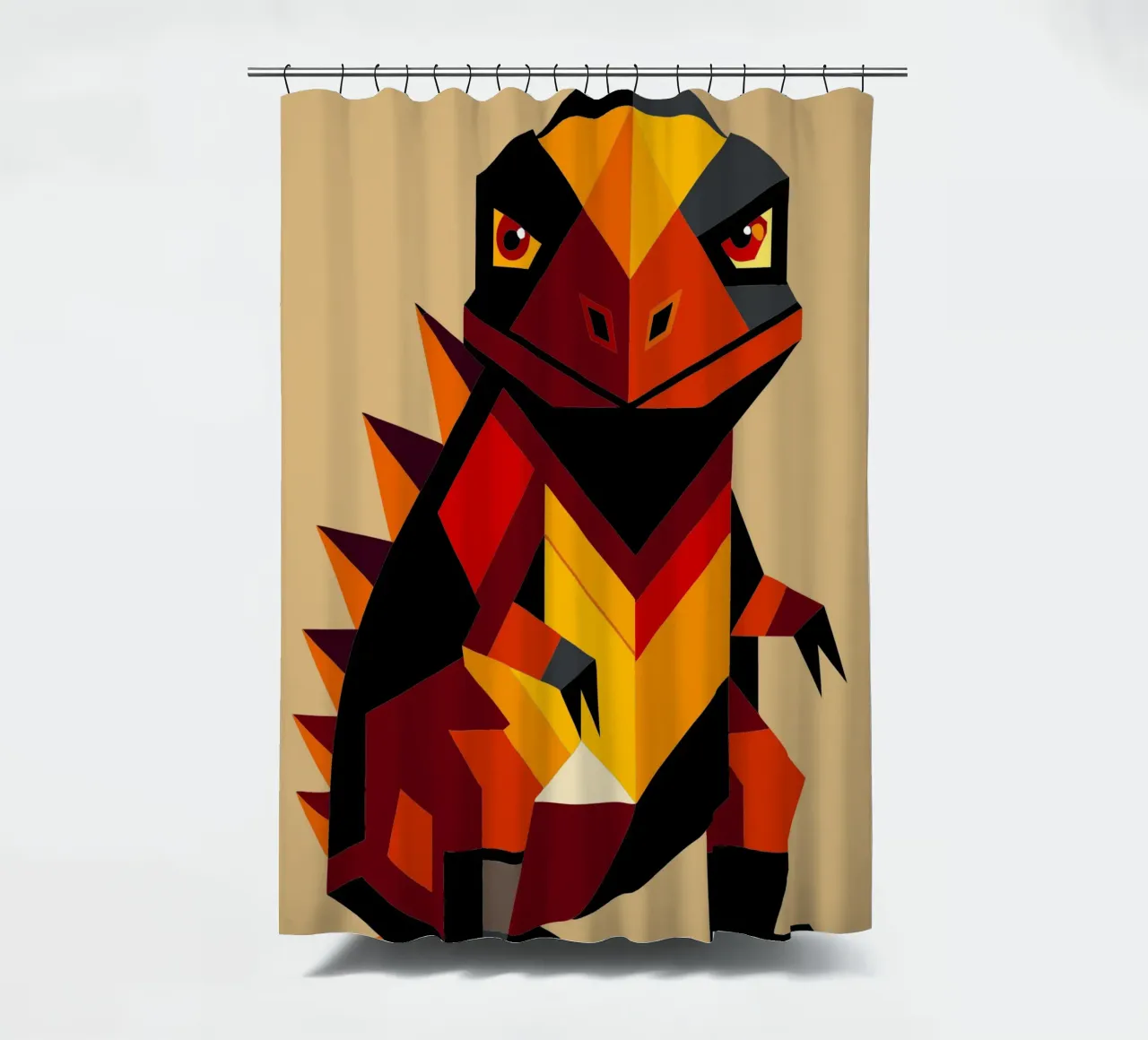 ilustrazione geometrica di komodo tenda da doccia da nemaro