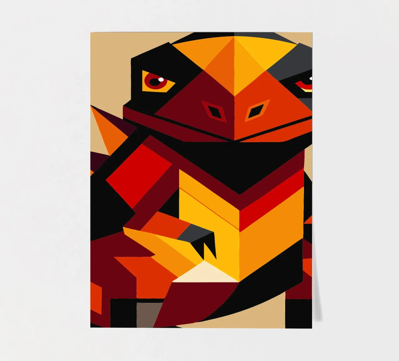 illustratie komodo geometrics stickervel van nemaro
