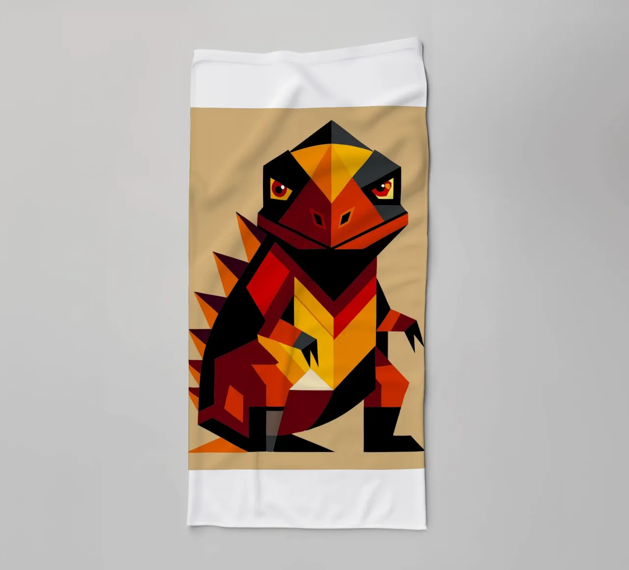 ilustrazione geometrica di komodo asciugamano da bagno da nemaro
