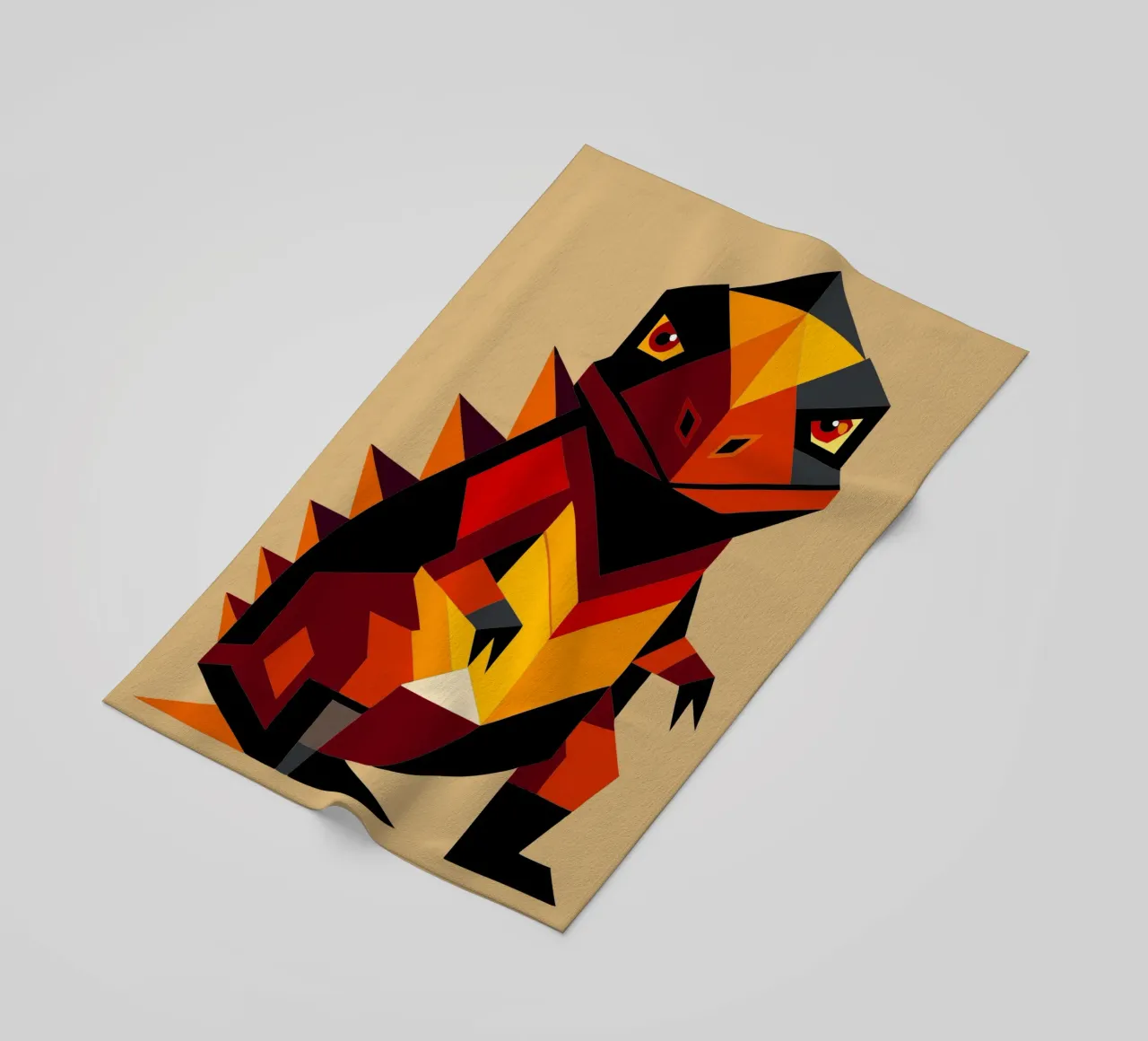 ilustrazione geometrica di komodo telo mare da nemaro