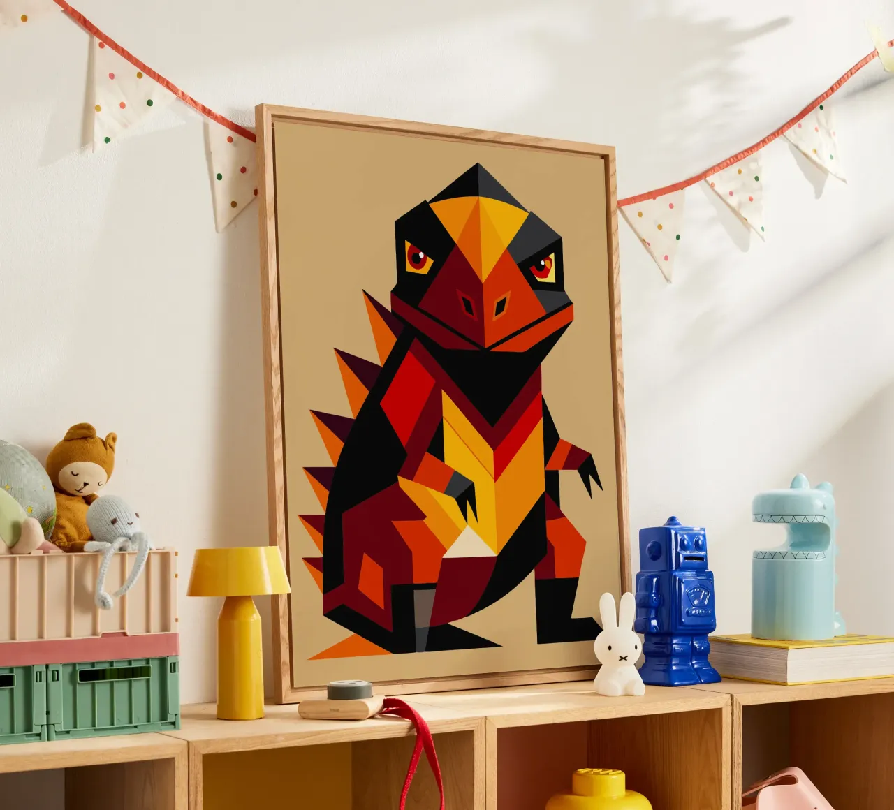 ilustrazione geometrica di komodo plexiglass da nemaro