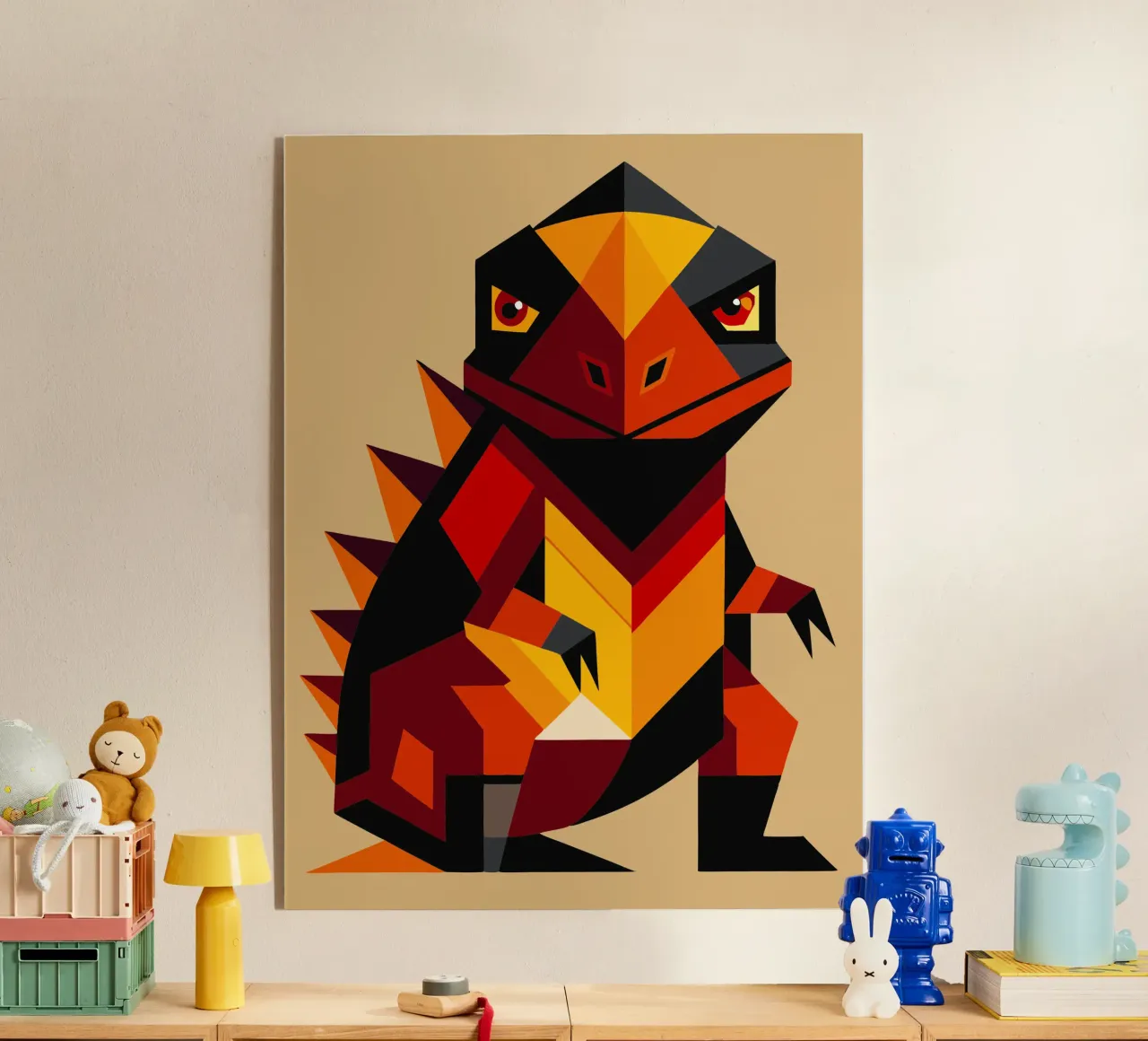 ilustrazione geometrica di komodo plexiglass da nemaro