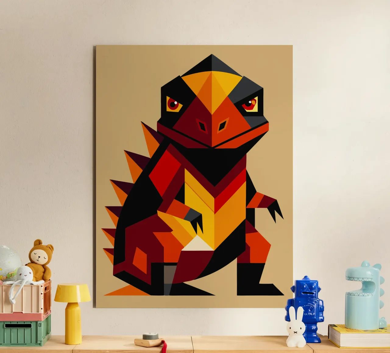 ilustrazione geometrica di komodo alluminio dibond da nemaro