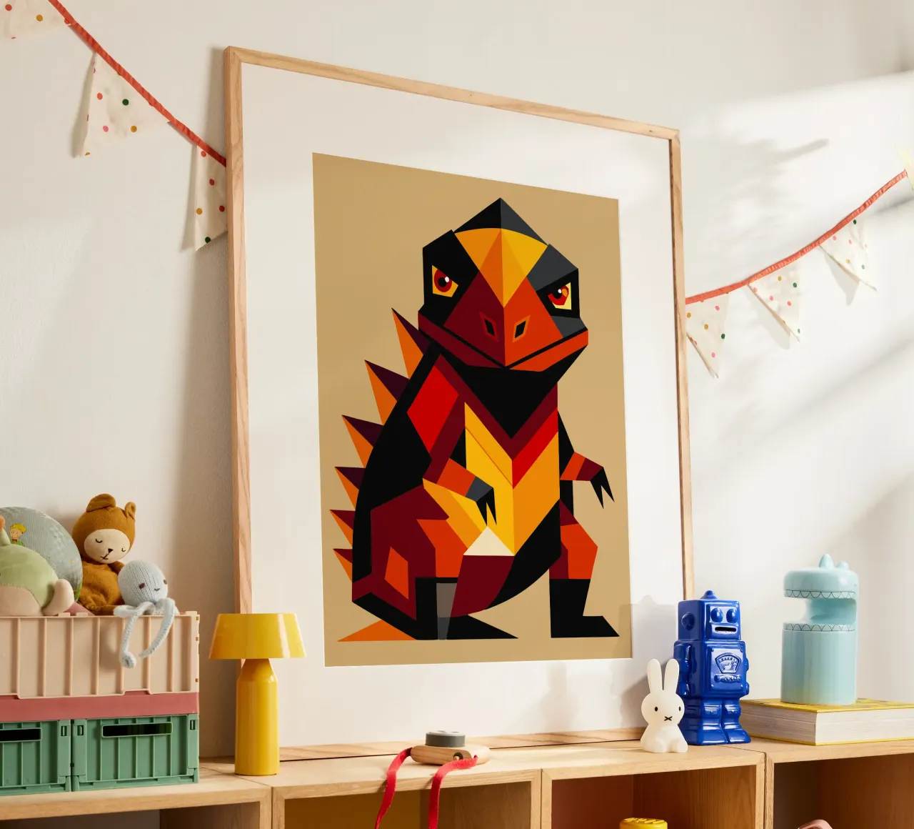 ilustrazione geometrica di komodo carta hahnemühle da nemaro