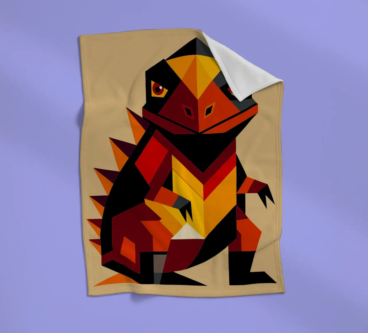 ilustrazione geometrica di komodo coperta in pile da nemaro