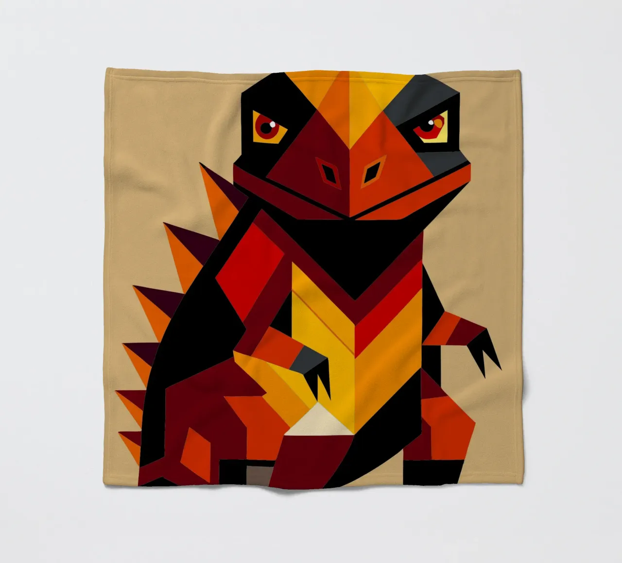 ilustrazione geometrica di komodo coperta in pile da nemaro