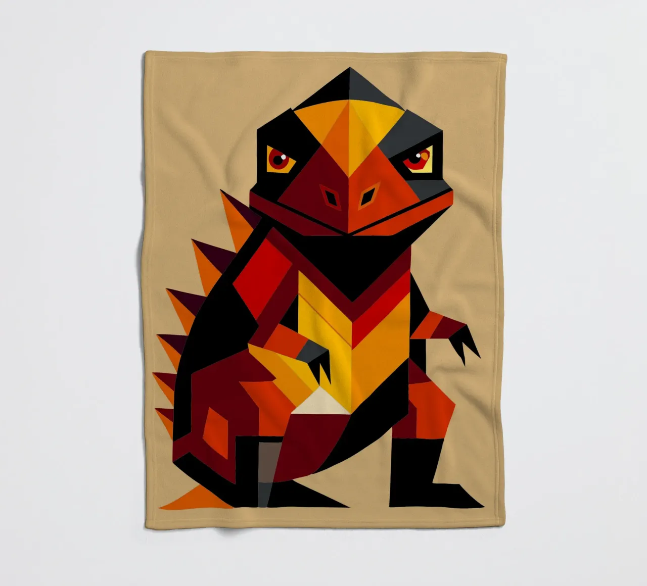 ilustrazione geometrica di komodo coperta in pile da nemaro