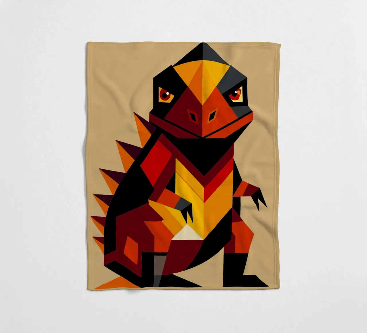 ilustrazione geometrica di komodo coperta in pile da nemaro