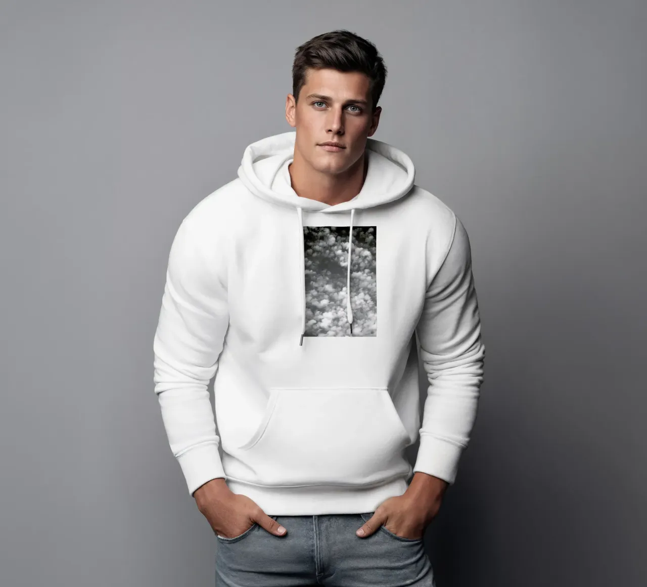 Sky, Clouds And Counting Sheep felpa con cappuccio da Studio Nahili