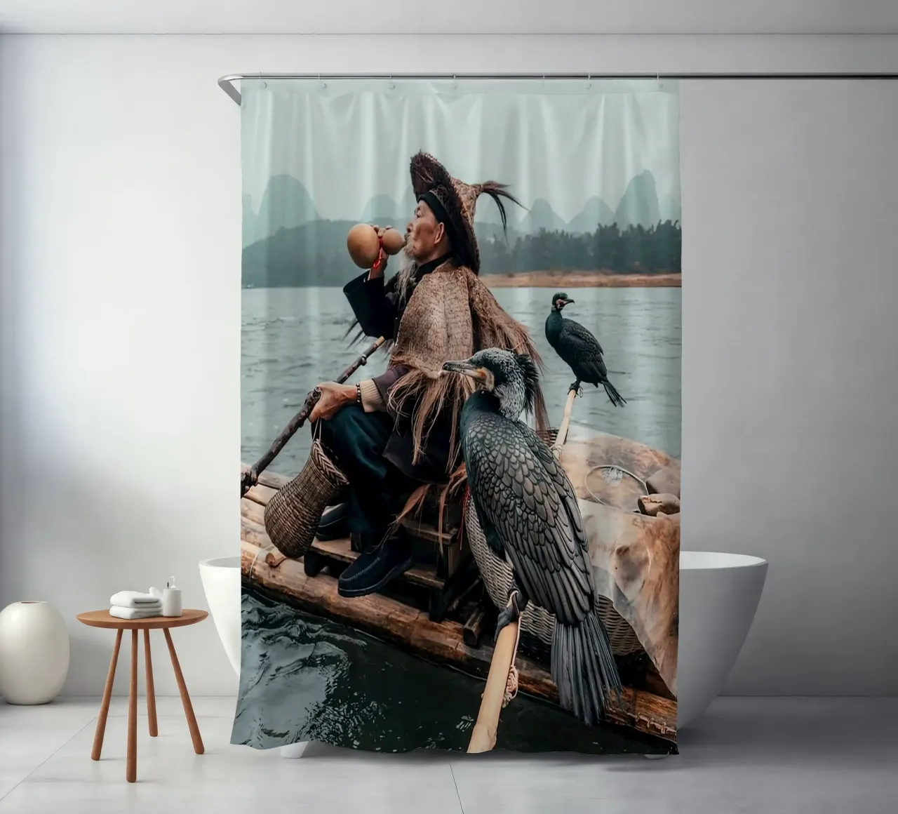 China Li Traditional Chinise shower curtain by Slim Aarons Vintage