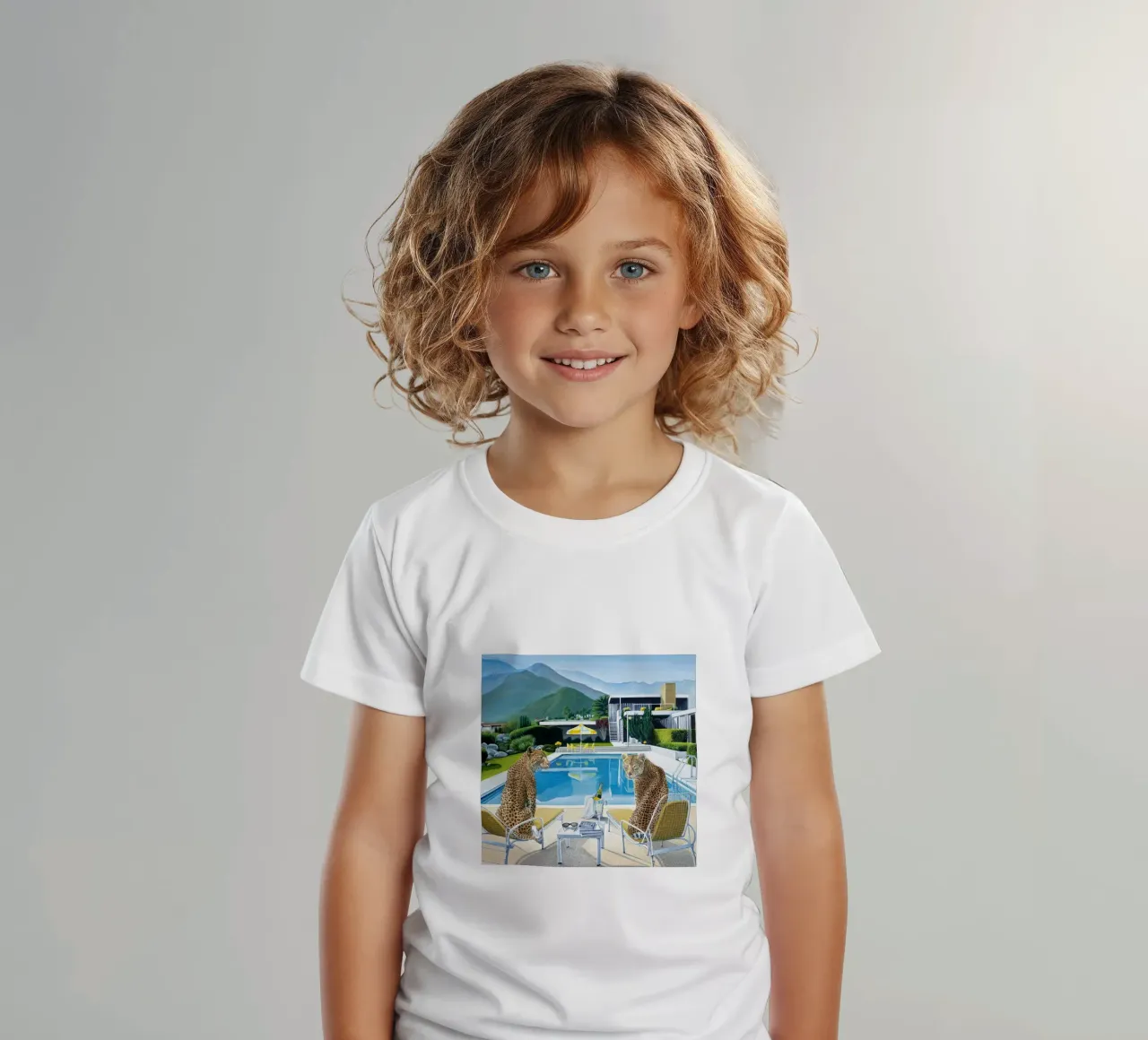 Tiger Pool Side Slim aarons t-shirt enfant de Slim Aarons Vintage