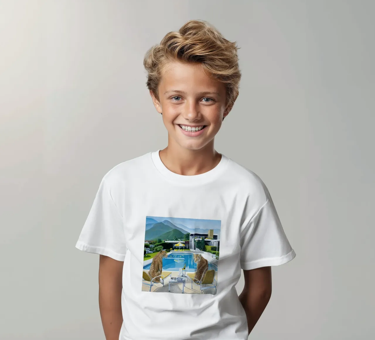 Tiger Pool Side Slim aarons t-shirt enfant de Slim Aarons Vintage