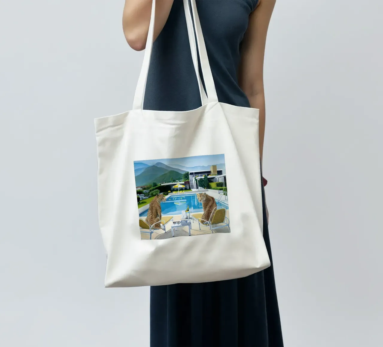 Tiger Pool Side Slim aarons tote bag by Slim Aarons Vintage