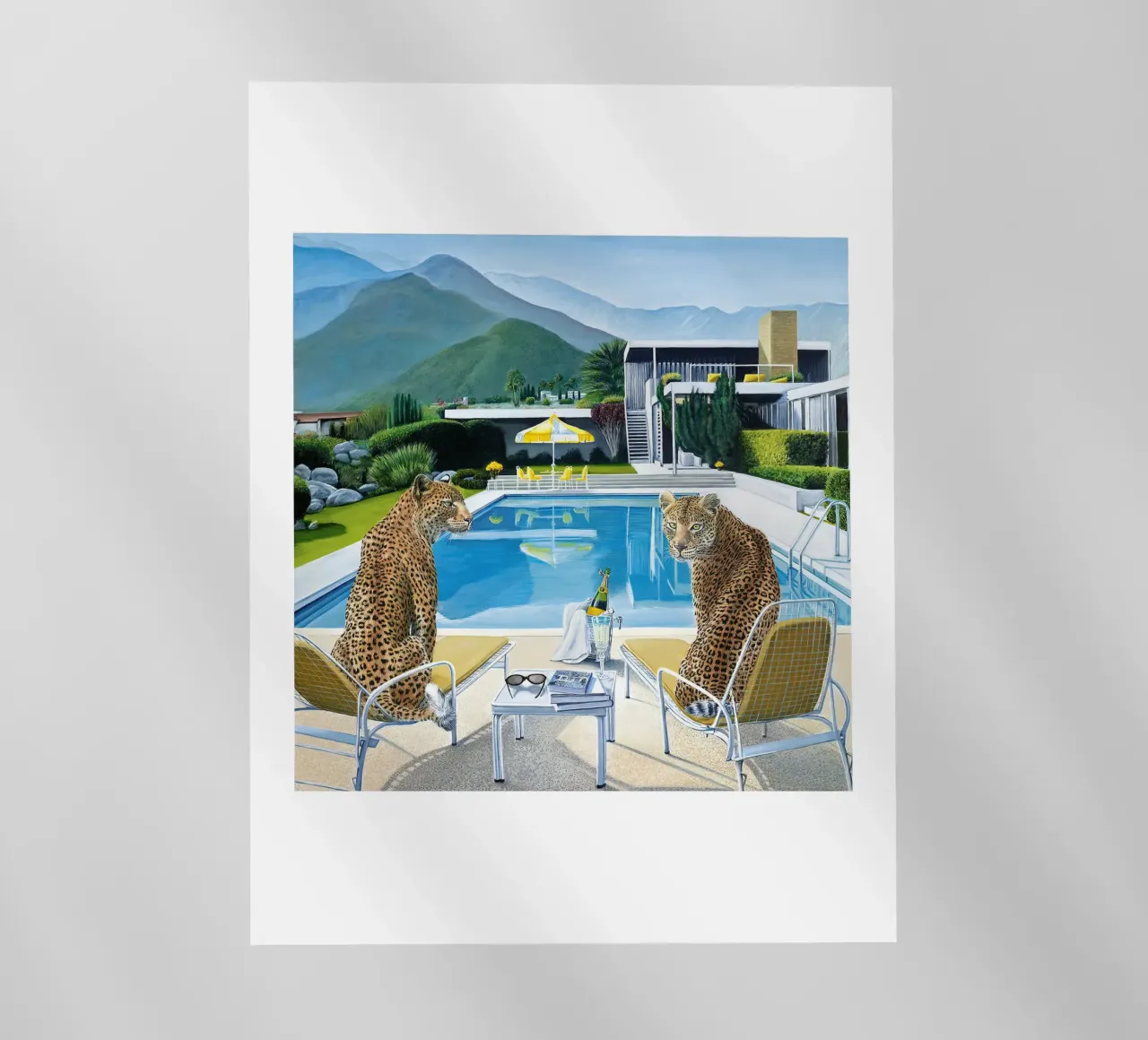 Tiger Pool Side Slim aarons pellicola backlit da Slim Aarons Vintage