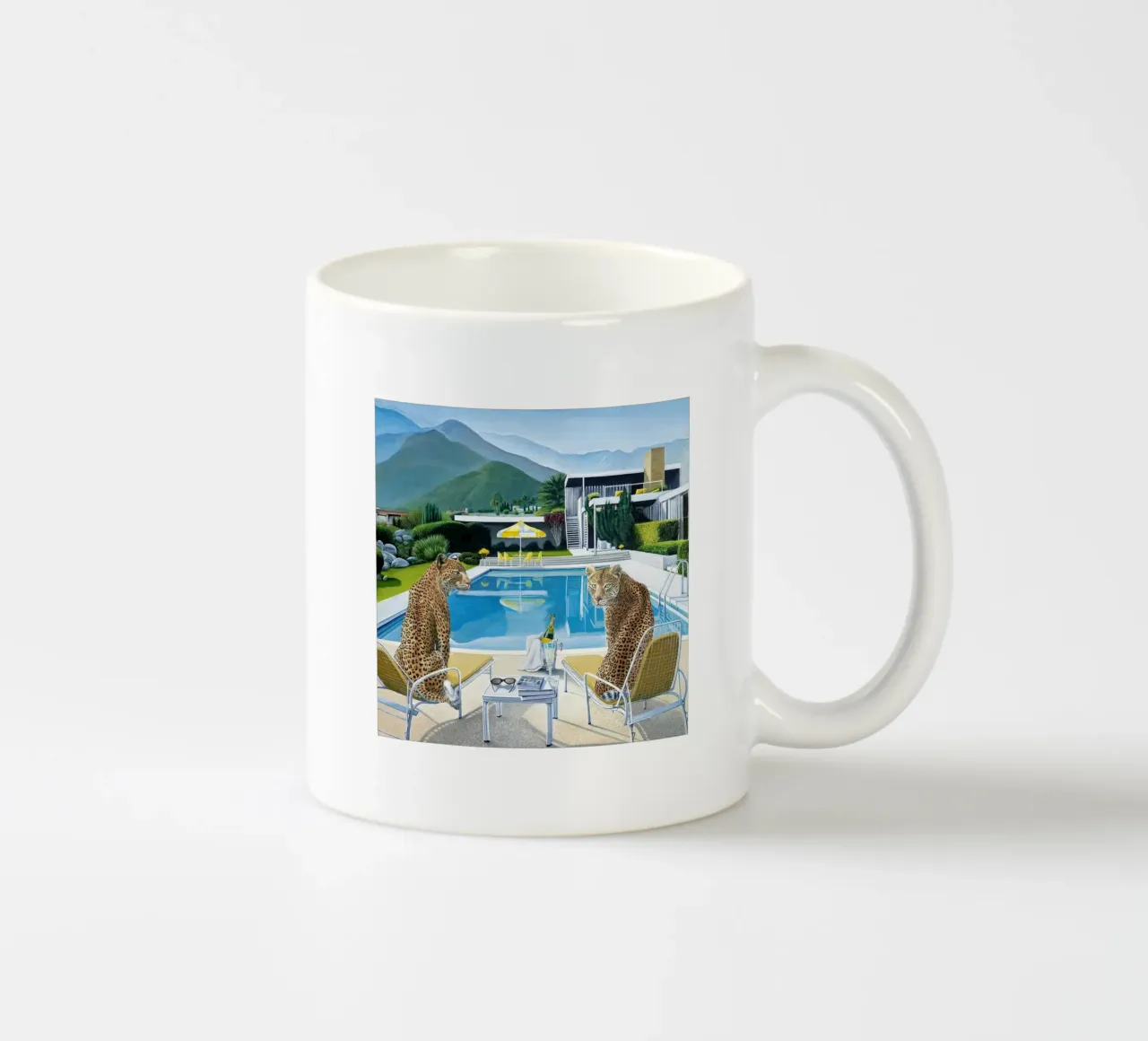 Tiger Pool Side Slim aarons tazza in ceramica da Slim Aarons Vintage