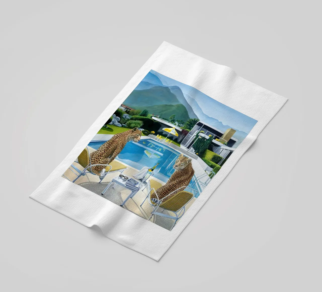 Tiger Pool Side Slim aarons telo mare da Slim Aarons Vintage