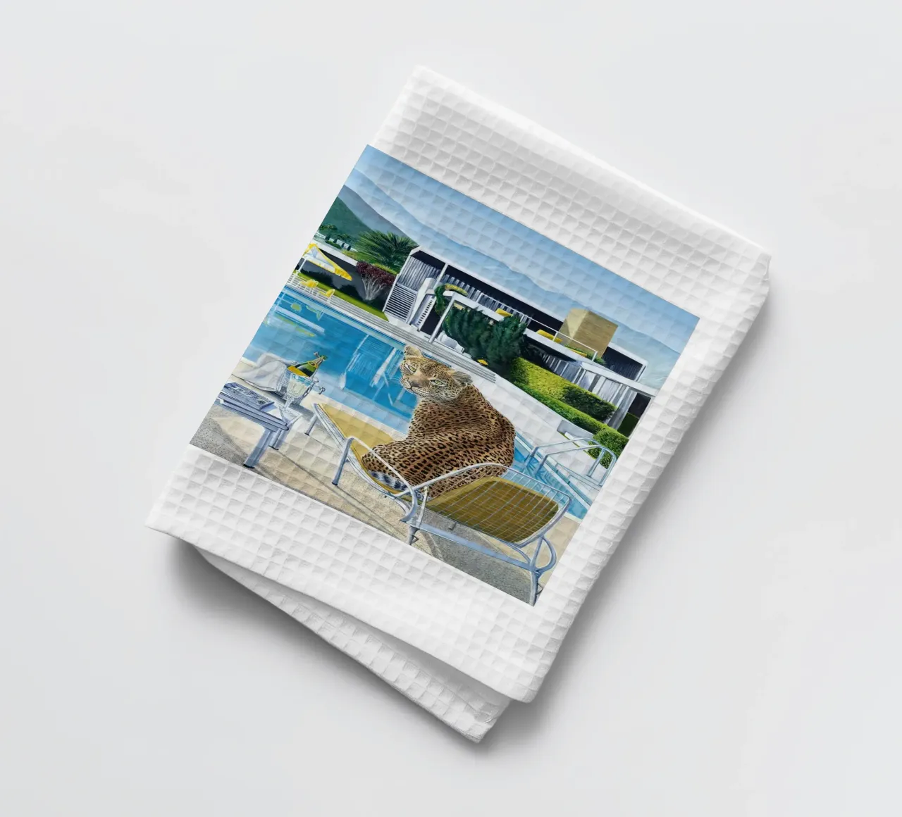 Tiger Pool Side Slim aarons canovaccio da cucina da Slim Aarons Vintage