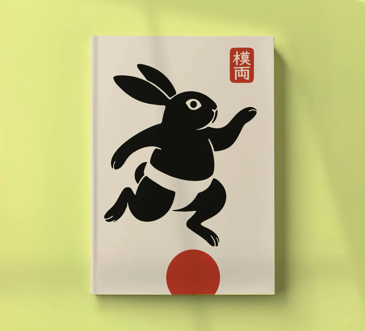 Balancing lucky rabbit notebook by Moqro Home Decoration