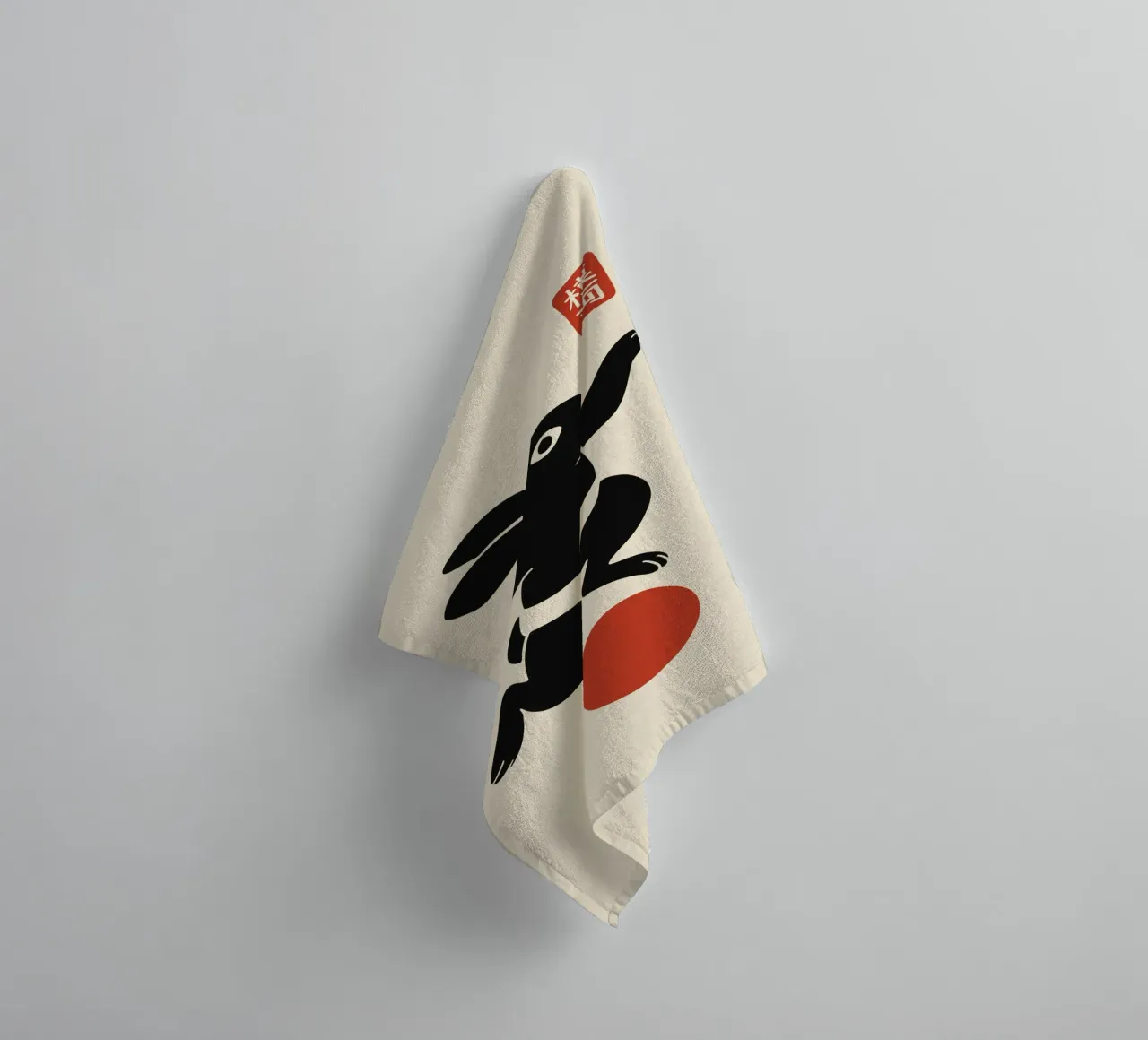 Balancing lucky rabbit towel by Moqro Home Decoration