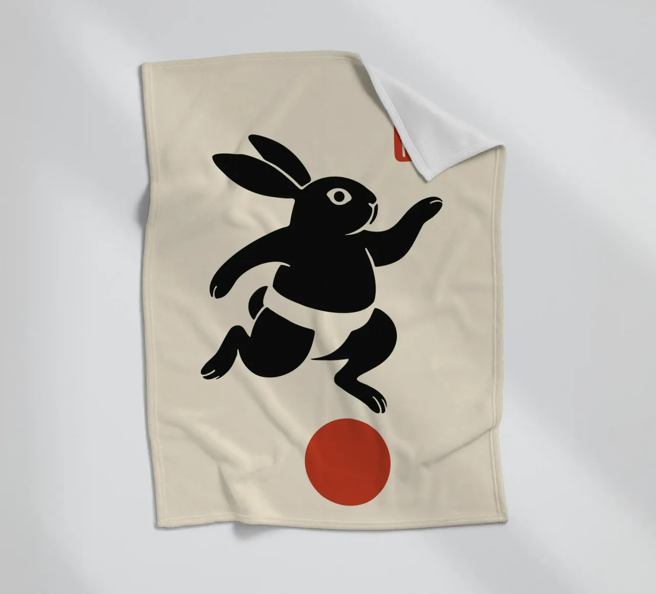 Balancing lucky rabbit fleece blanket by Moqro Home Decoration