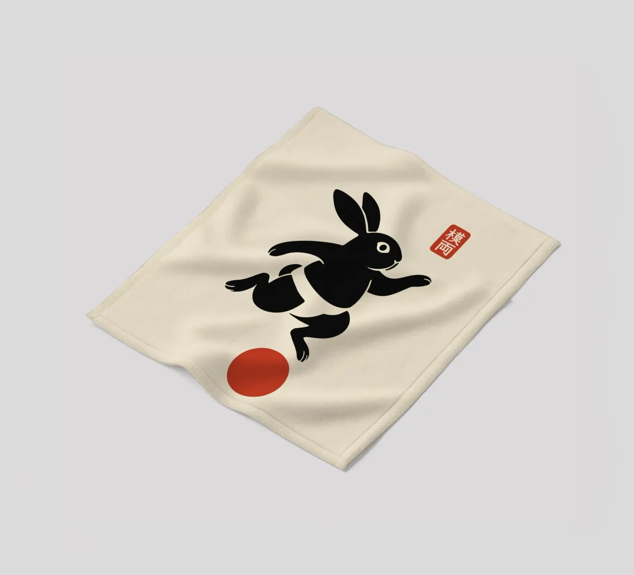 Balancing lucky rabbit fleece blanket by Moqro Home Decoration