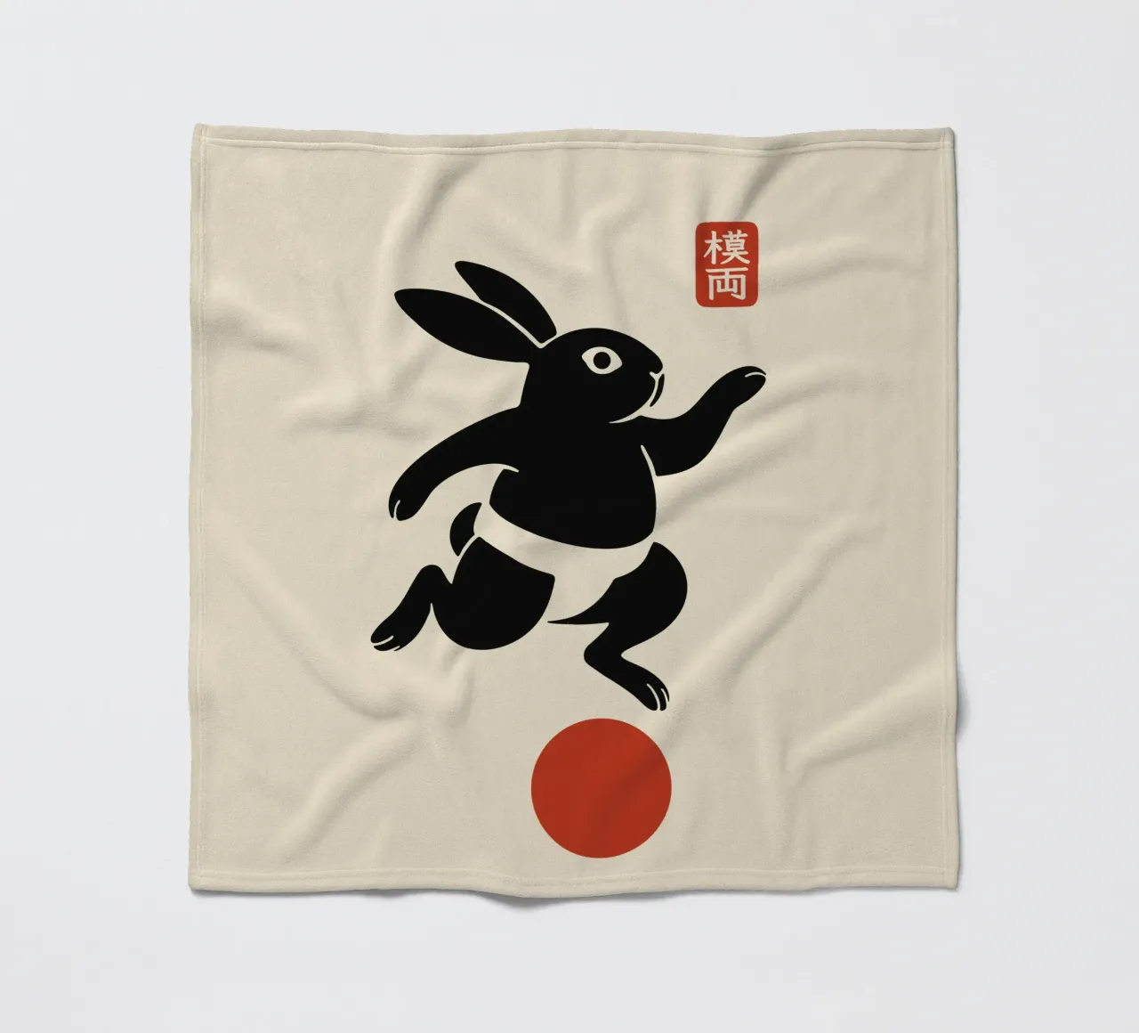 Balancing lucky rabbit fleece blanket by Moqro Home Decoration