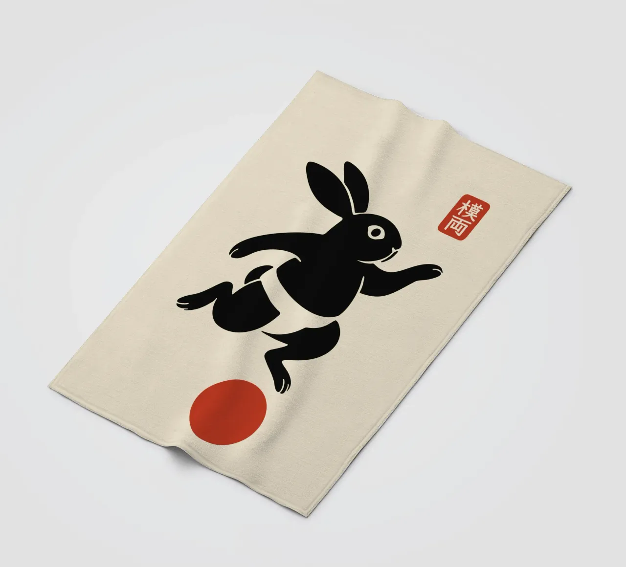 Balancing lucky rabbit fleece blanket by Moqro Home Decoration