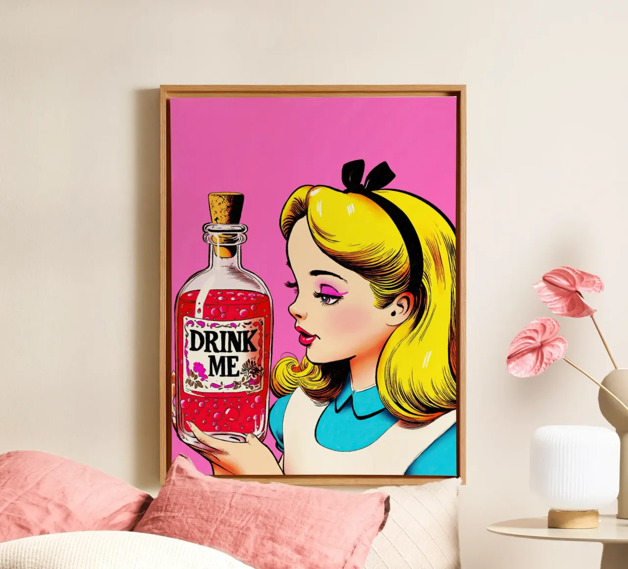 Alice “Drink Me” tela con Cornice a cassetta da lucasmeier
