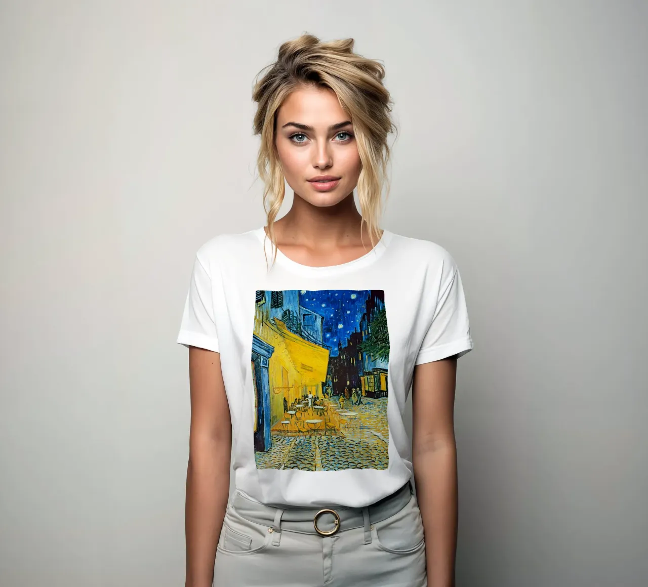 Terrazza di un caffè di notte t-shirt da donna da ashcraft shop